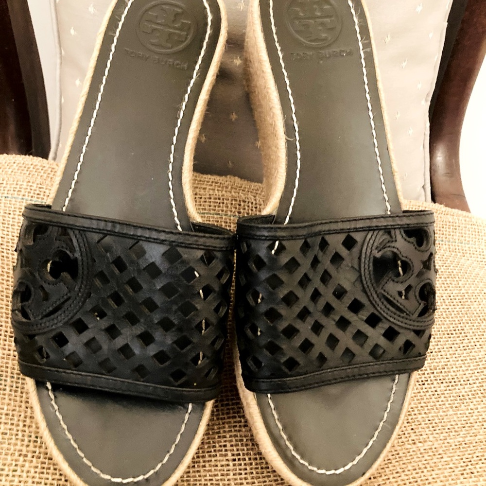 Tory Burch Black Espadrille Sandals